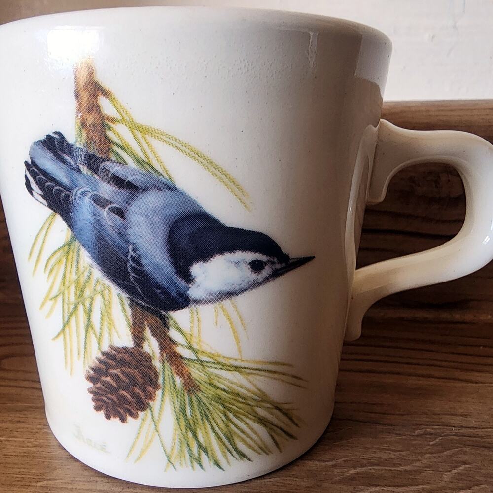 NATIONAL WILDLIFE FEDERATION Songbird Mug White Breasted Nuthatch PLEASE READ *
